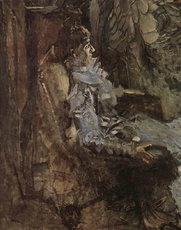 Mikhail Vrubel Lady in a Vilet dress,Portrait of the singer nadezhda zabela-Vrubel china oil painting image